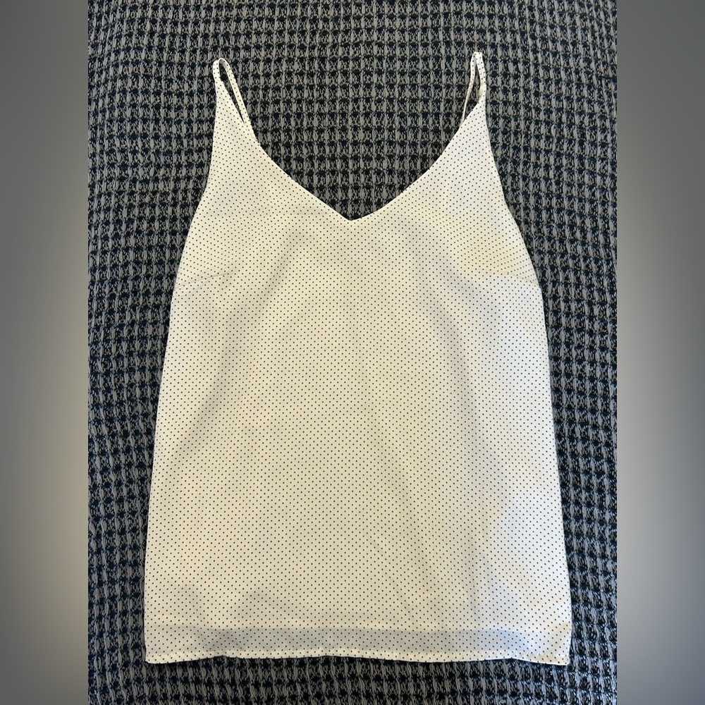 Banana Republic Cream/Black Polka-dot Tank